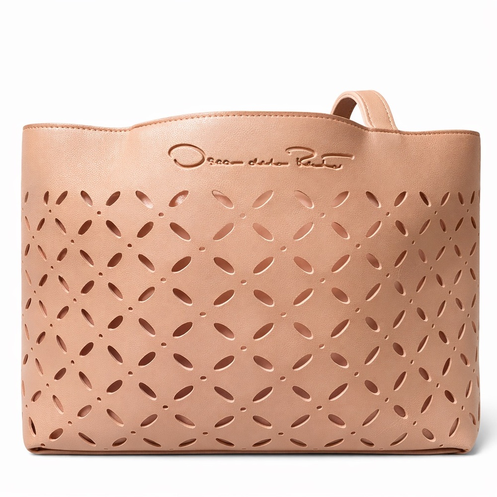 Oscar de la Renta Beige Cutout Tote